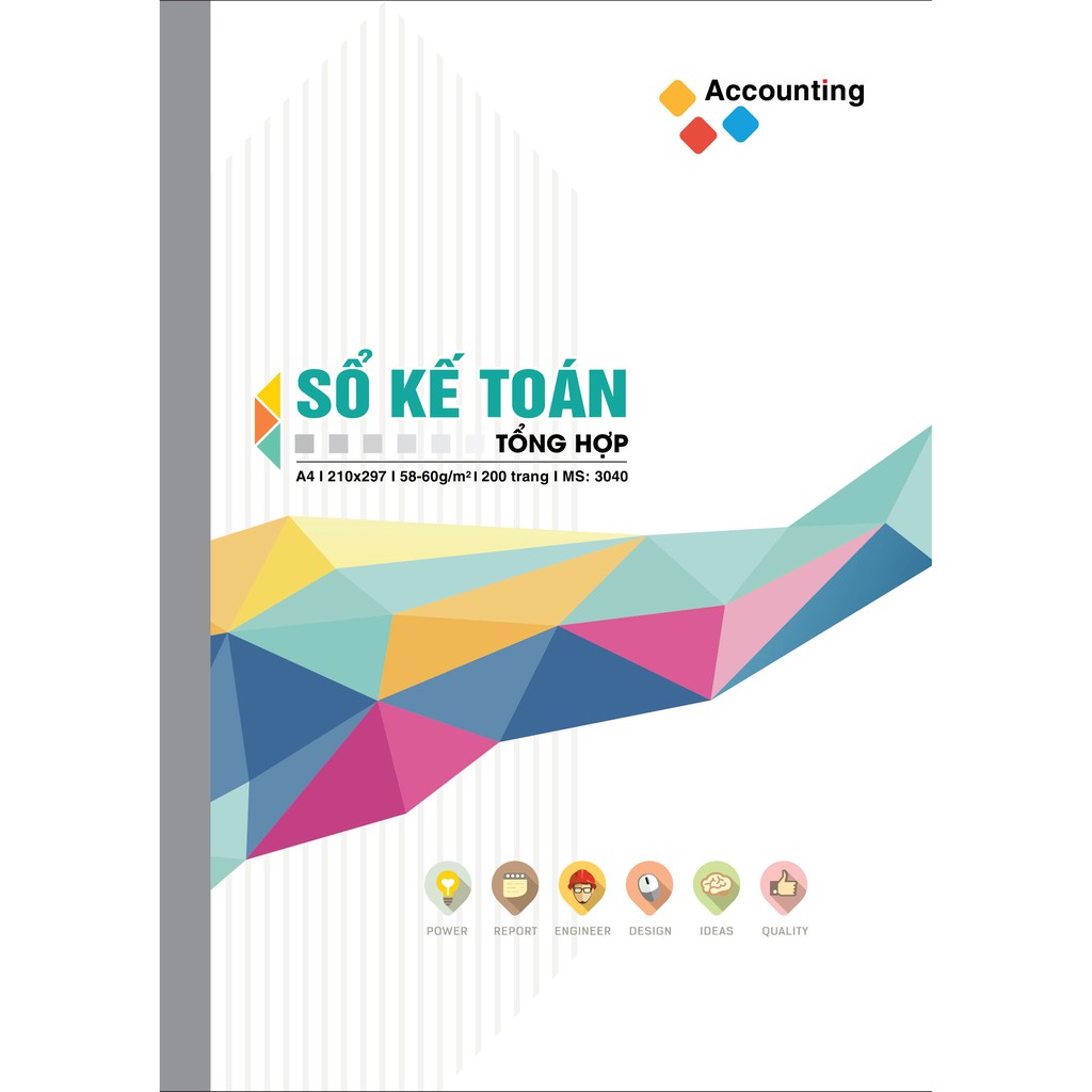 Sổ Kế toán tổng hơp 200 trang A4 - Sổ Kế toán may gáy Hải Tiến