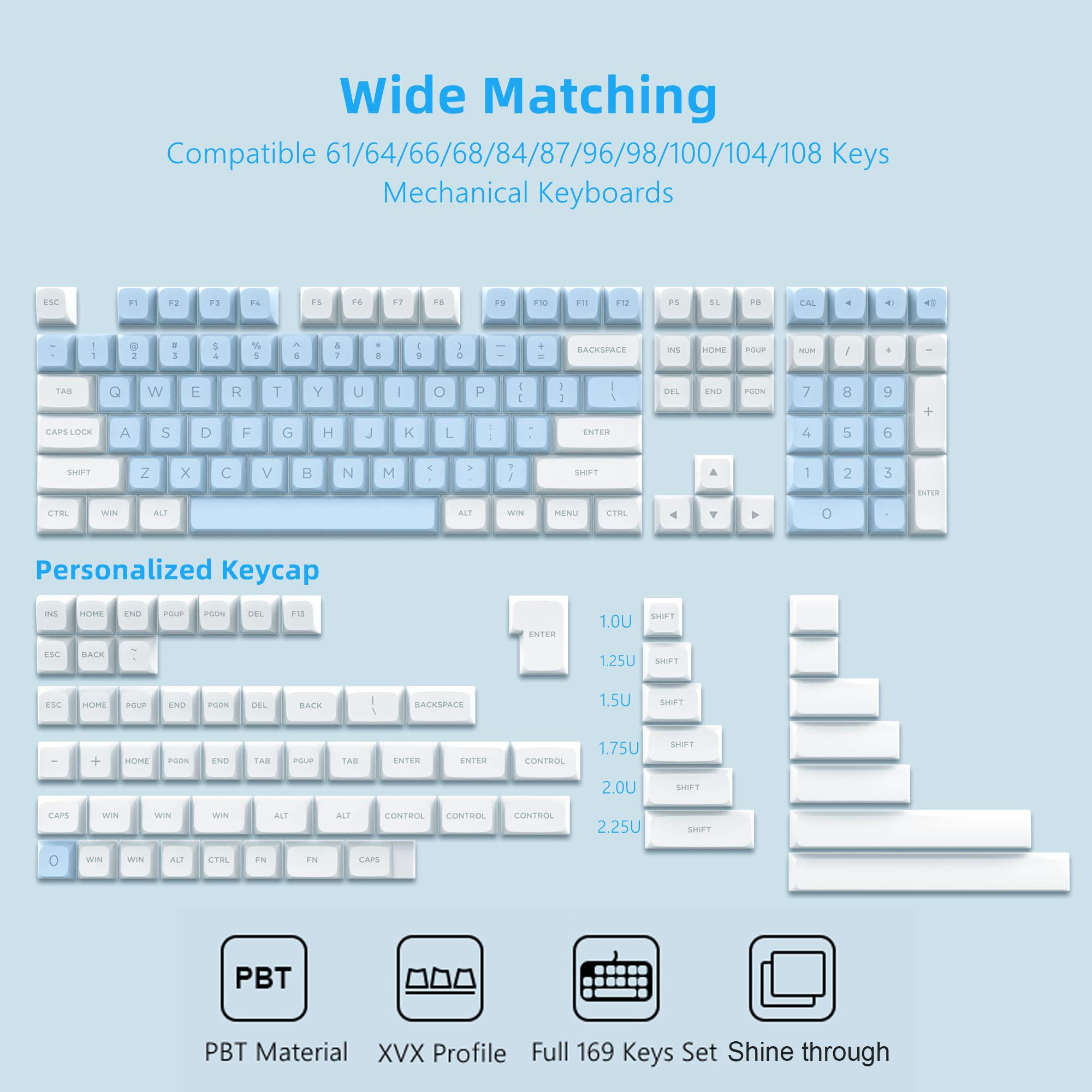 189 KEY PBT keycap đôi màu xanh lá cây XVX Keycaps Key Backlit Key Cap Cherry MX cho Bàn phím chơi game không dây