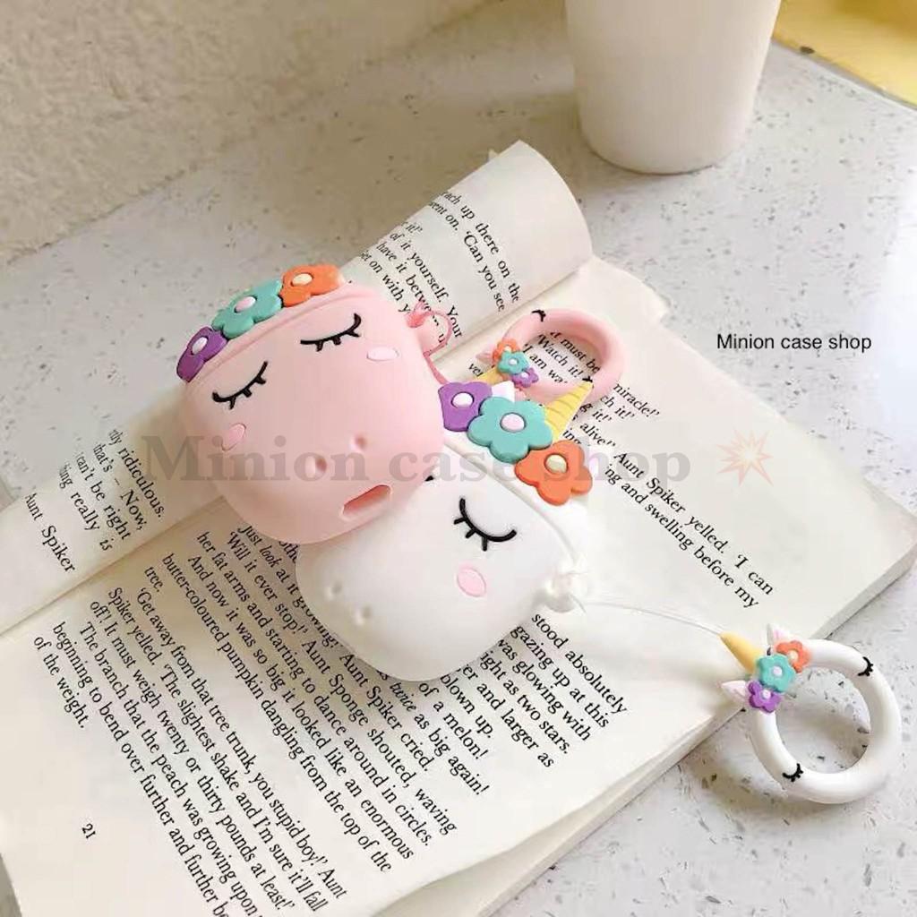 Bao Case Ốp dành cho airpod 1 và 2, tai nghe bluetooth i11,i12, i100, i9s... silicon ngựa sừng cao cấp