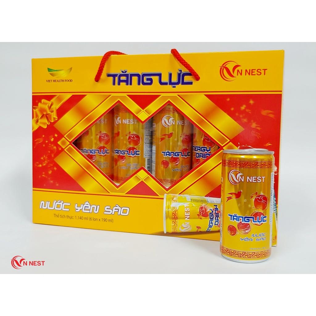 Nước Yến 5% Tăng Lực (Lốc 6 Lon x 190ml) - Vnnest