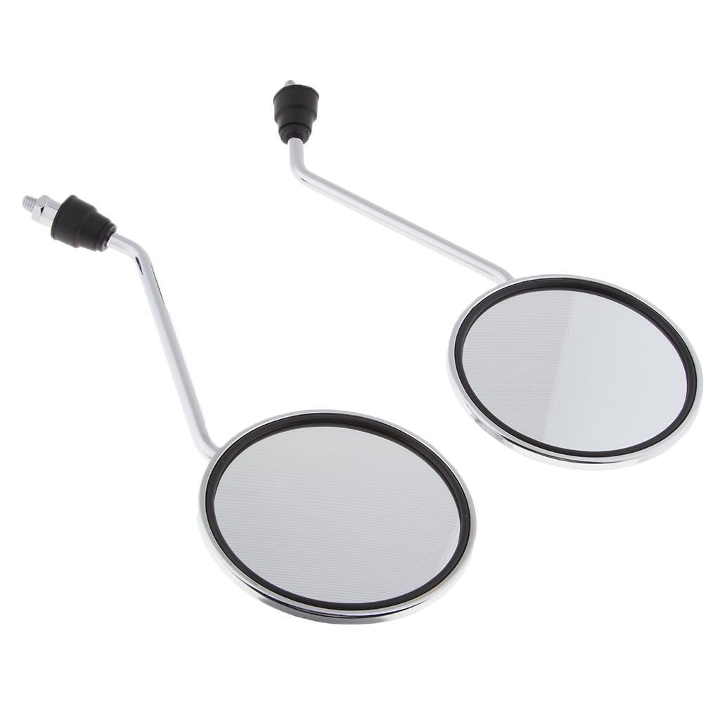 Chrome Motorcycle Scooter Rearview Rear View Side Mirrors 8mm Thread