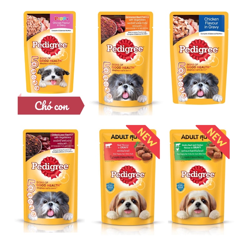 SỐT PEDIGREE DÀNH CHO CHÓ LỚN - CHÓ CON TÚI 130G