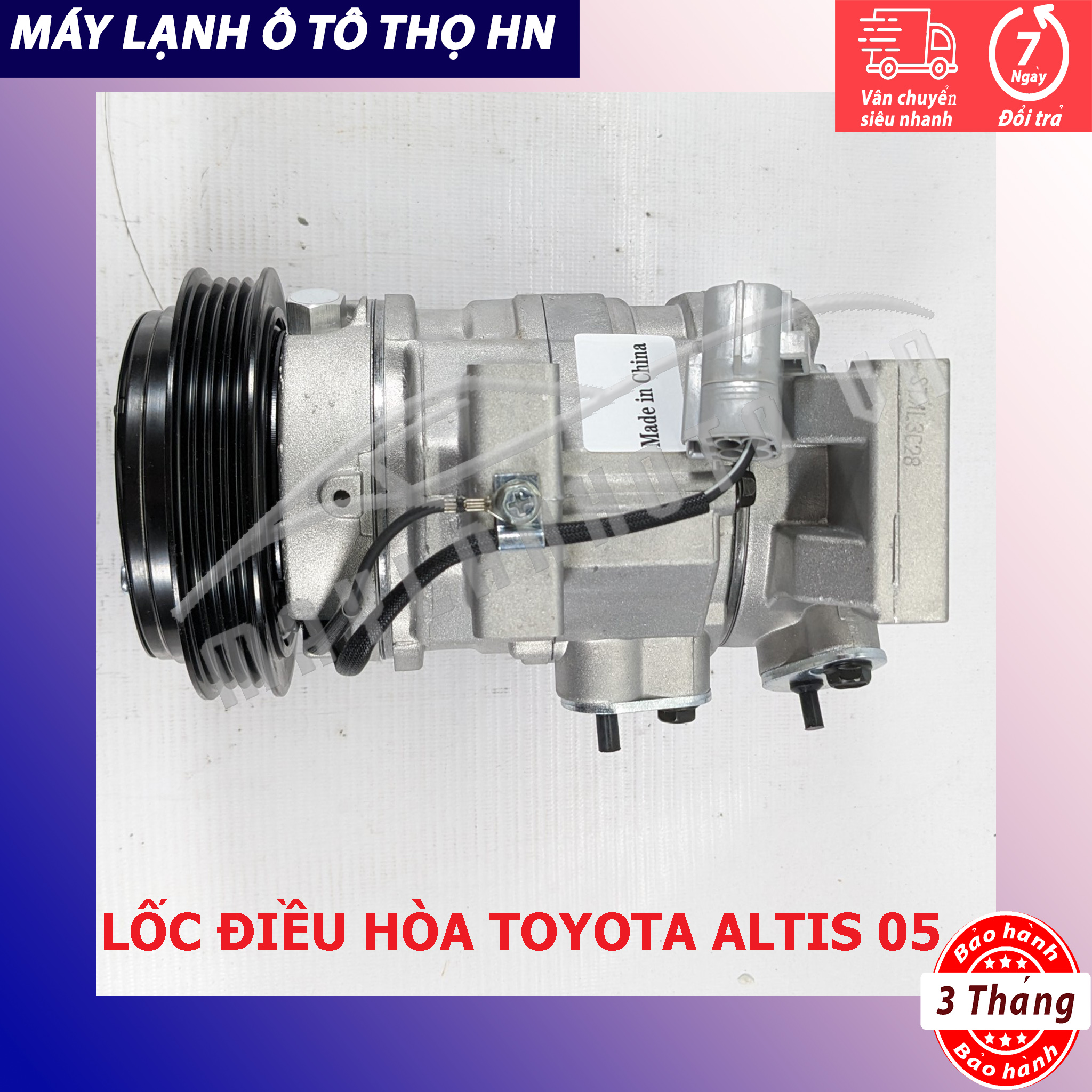 Lốc điều hòa Toyota Corolla Altis 2001 2002 2003 2004 2005 2006 2007 hàng Trung Quốc 01 02 03 04 05 06