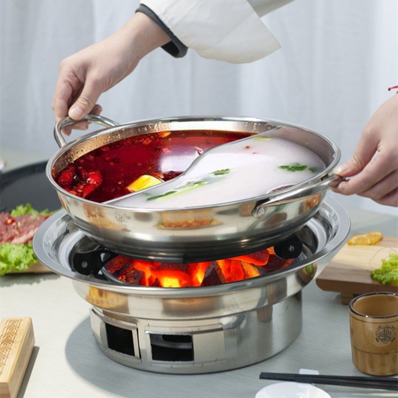 Bếp Nướng Than Hoa, Bếp Nấu Lẩu BBQ Than Hoa Cao Cấp.Có thể dùng cồn khô, cồn thạch khi nướng vỉ chống dính.