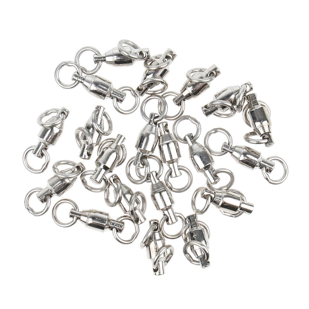 40pcs Ball Bearing with Split Ring Swivel Solid Fishing Connector