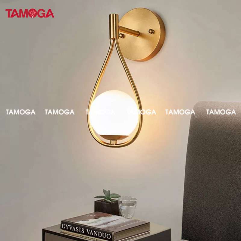 Đèn tường trang trí phòng ngủ hình giọt nước TAMOGA ANDYS 1253 tặng kèm bóng LED AS vàng