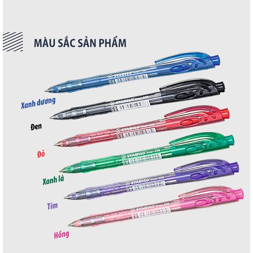 Hộp 10 cây bút bi STABILO liner BP308 F 0.7mm + Bút xoá STABILO Correction Pen CPS88 (BP308F/10+)