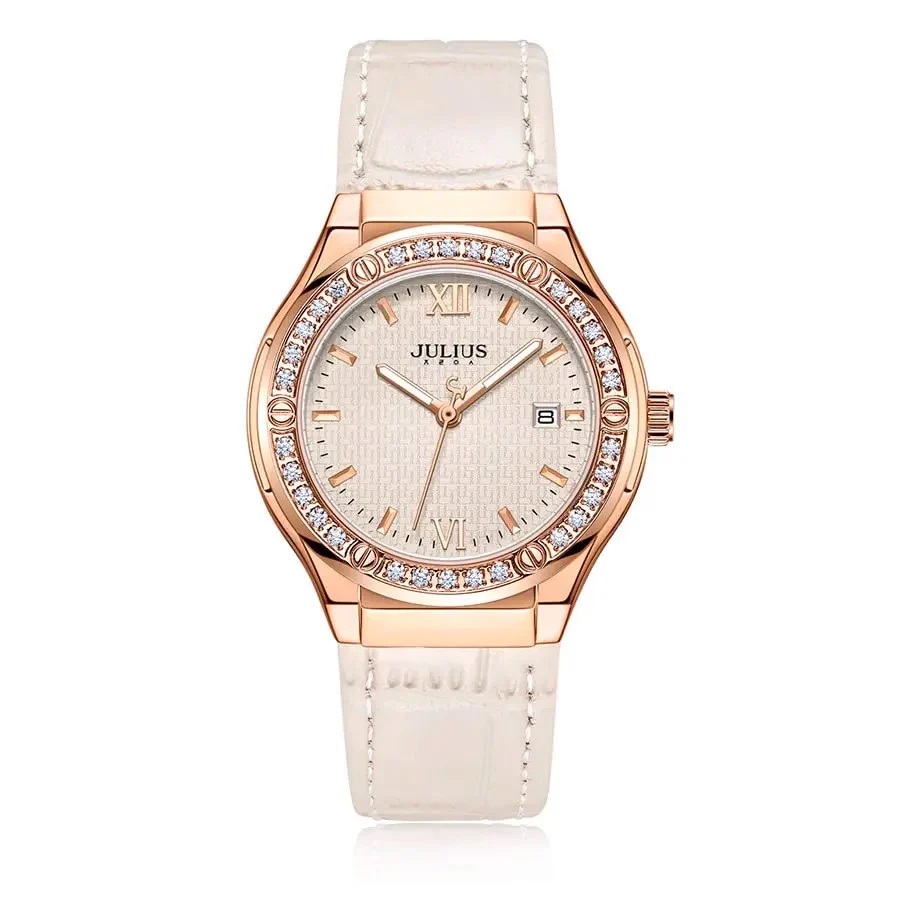 Đồng Hồ Nữ JA-1395 Julius Hàn Quốc Dây Da