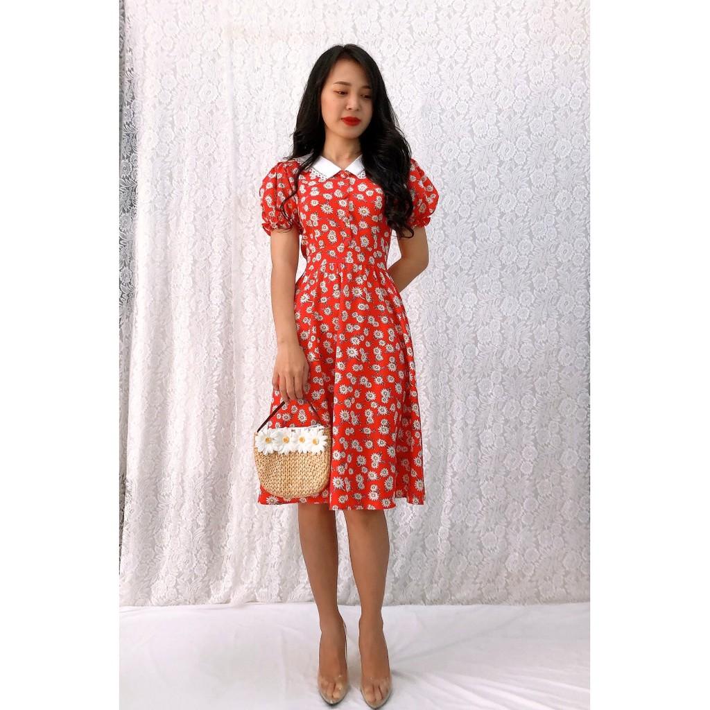 Đầm xòe họa tiết