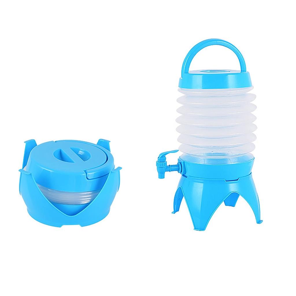 1PC Folding Water Bottle Outdoor Folding Bucket Camping Telescopic Car Storage Bucket With Faucet PE Water Storage Bucket
