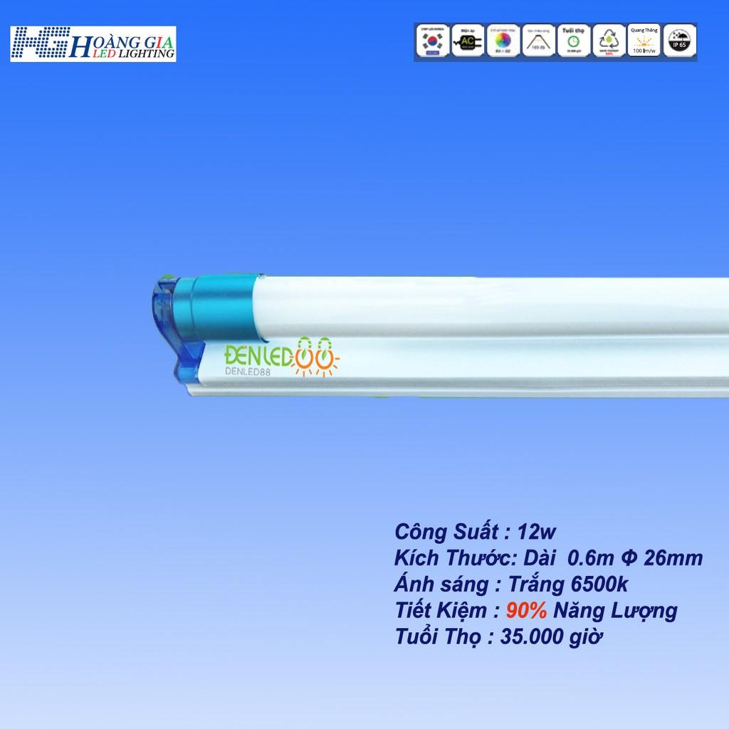 Bộ Đèn Tuýp 12w dài 0.6 mét gồm 1bóng +1máng