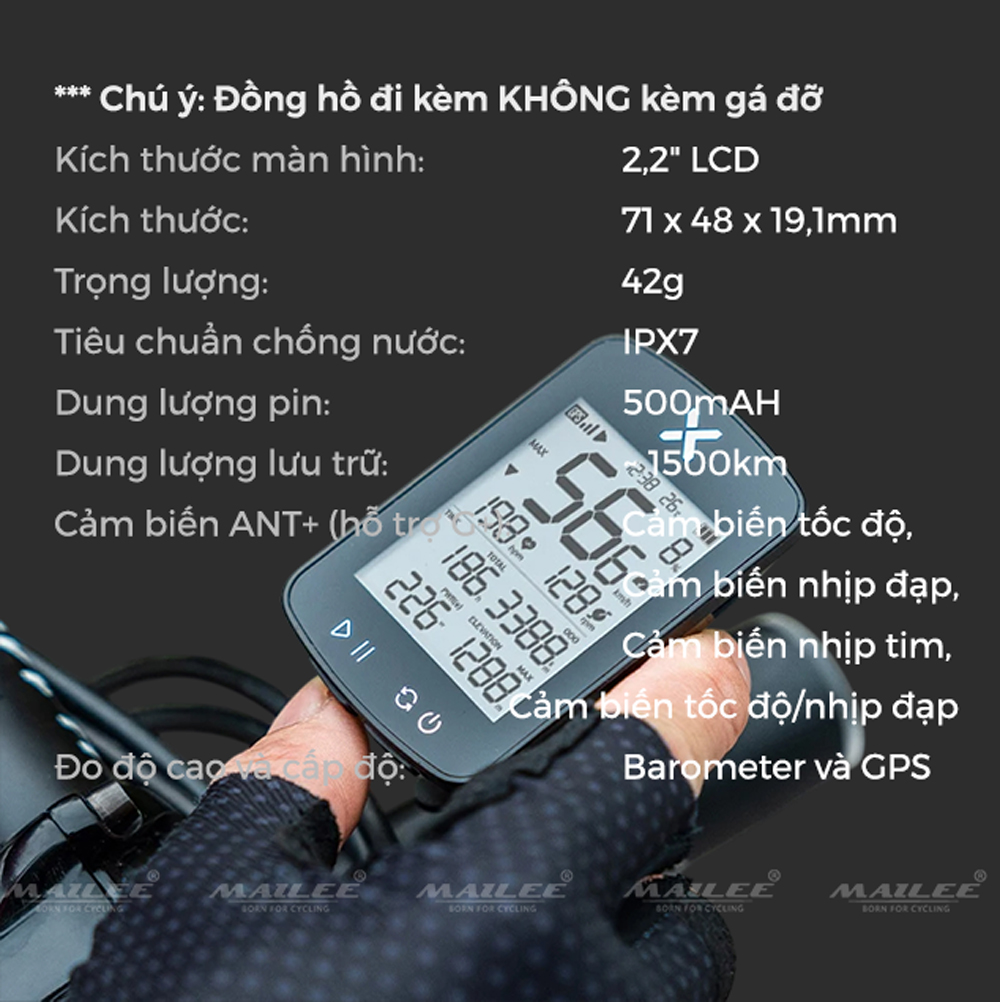 Đồng Hồ Đo Tốc Độ Xe Đạp Bike Computer XOSS G+ Plus (thế hệ 2) Không Dây GPS Định Vị Chống Nước IPX7, hỗ trợ ANT+ Cho Xe Đạp Đường Trường, MTB - Mai Lee