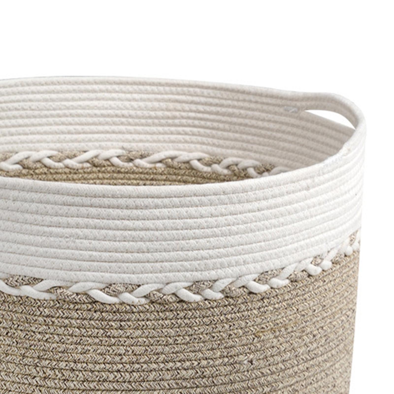 Bathroom Woven Laundry Basket Baby Toy Hamper Foldable Multipurpose Desktop Organizer Basket for Pillows Bed Sheets Shoes