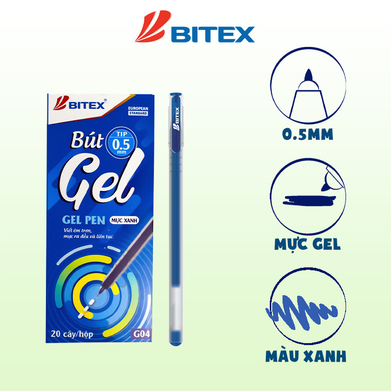 Combo 5 Bút gel Bitex G04 (0.5mm)