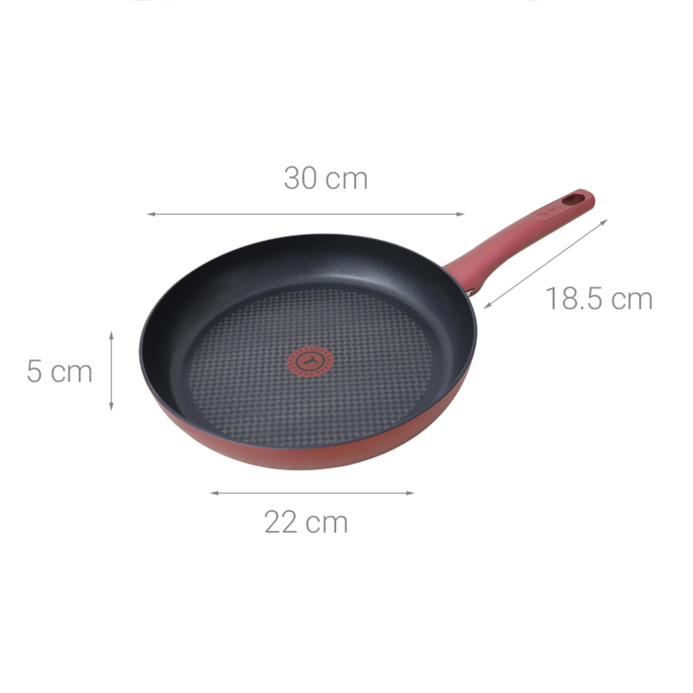 Chảo chiên chống dính đáy từ Tefal Character C6820772 30cm (Đỏ) - Hàng Chính Hãng