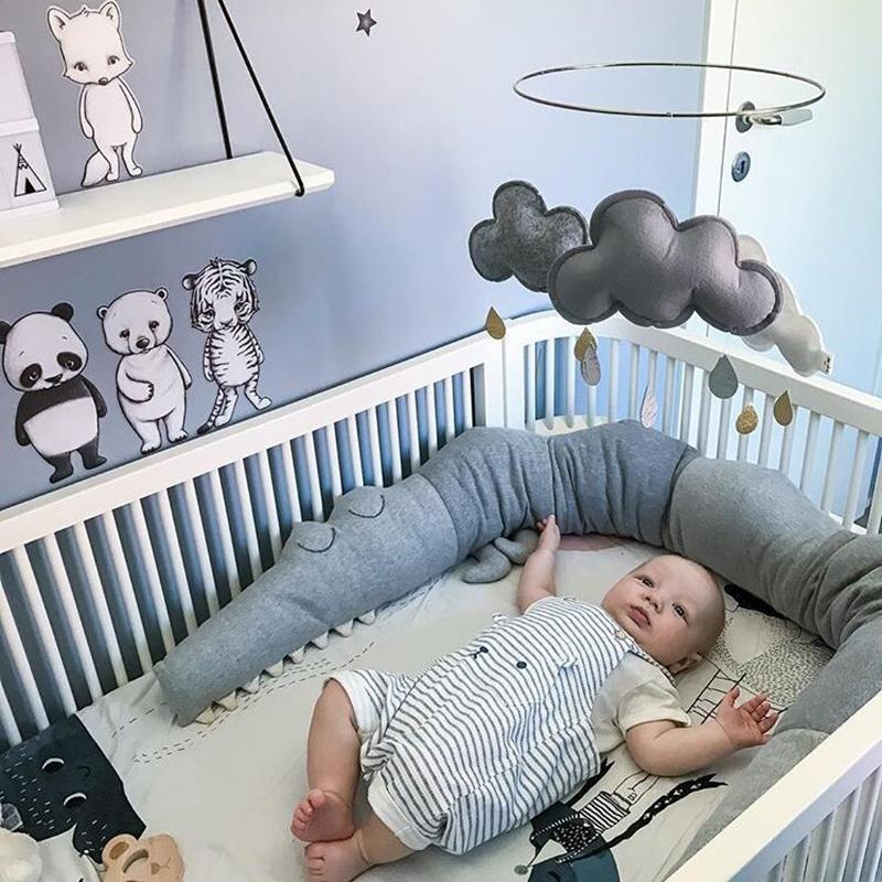 Cho Bé Cá Sấu Gối Dài 185Cm Gối Trẻ Em Trẻ Sơ Sinh Ốp Lưng Giường Cũi Tấm Bảo Vệ Ghế Sofa Bông Đệm Cho Bé Sang Trọng Đồ Chơi Phòng trang Trí