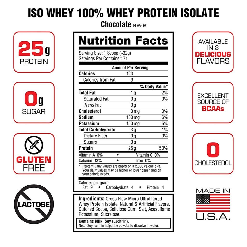 Sữa Tăng cơ Whey Protein Isolate - ISO Whey từ Labrada - Dòng Whey Cao cấp &amp; Tinh khiết - Hỗ trợ Tăng cơ và Phục hồi Cơ bắp tối đa