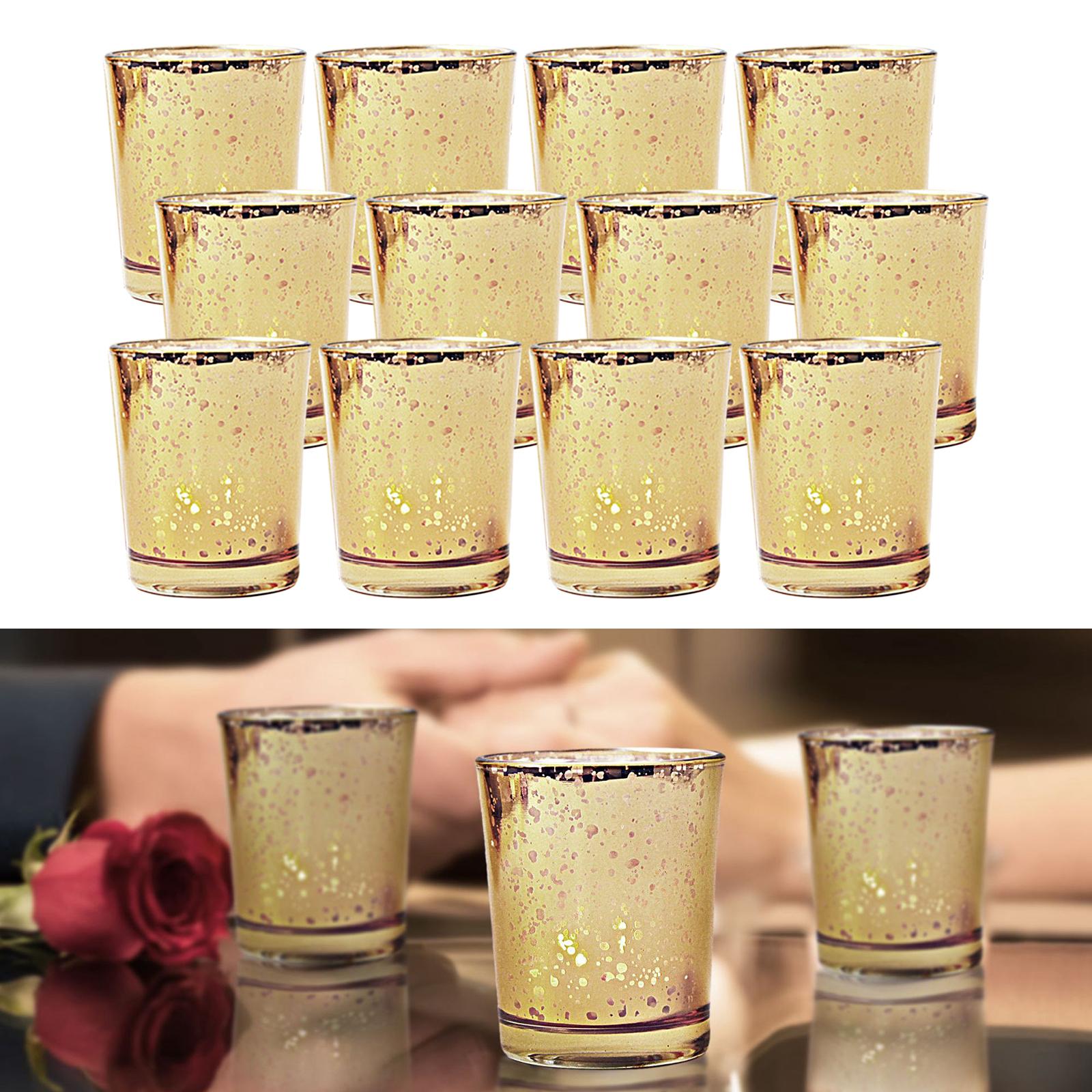 12x Elegant Glass Tealight Holder Parties Decor Candle Holders Candlesticks