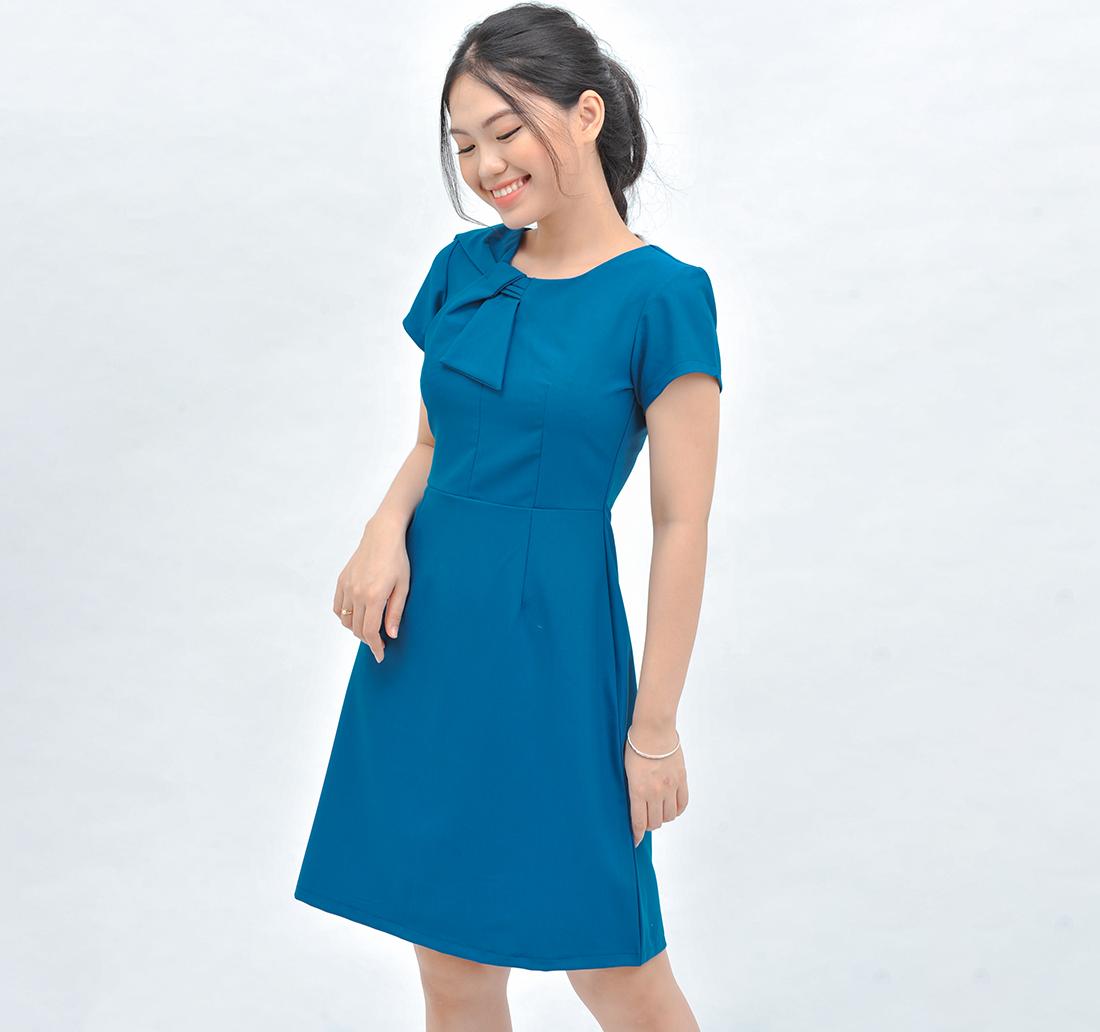 Váy đầm công sở nữ thời trang Eden dáng chữ a. Kiểu dáng nữ tính. Chất liệu mềm mại, thoáng mát - D415