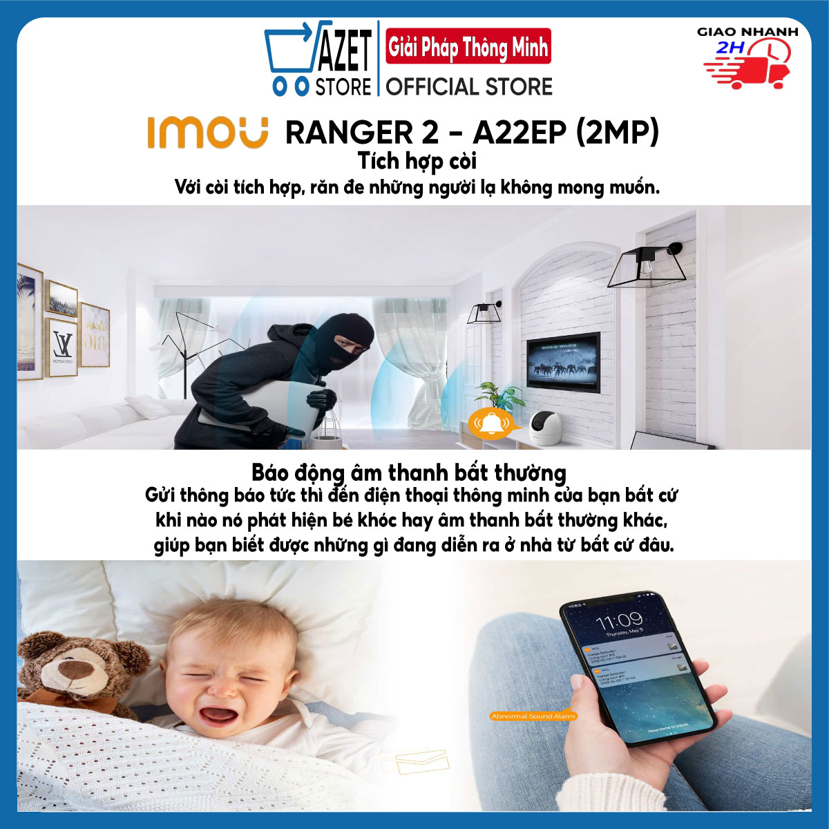 Camera ip wifi imou ranger A42P 4M Quad HD (2K ) A22EP | Full HD 1080P | phiên bản mới xoay 360 | hàng chính hãng | bảo hành 2 năm