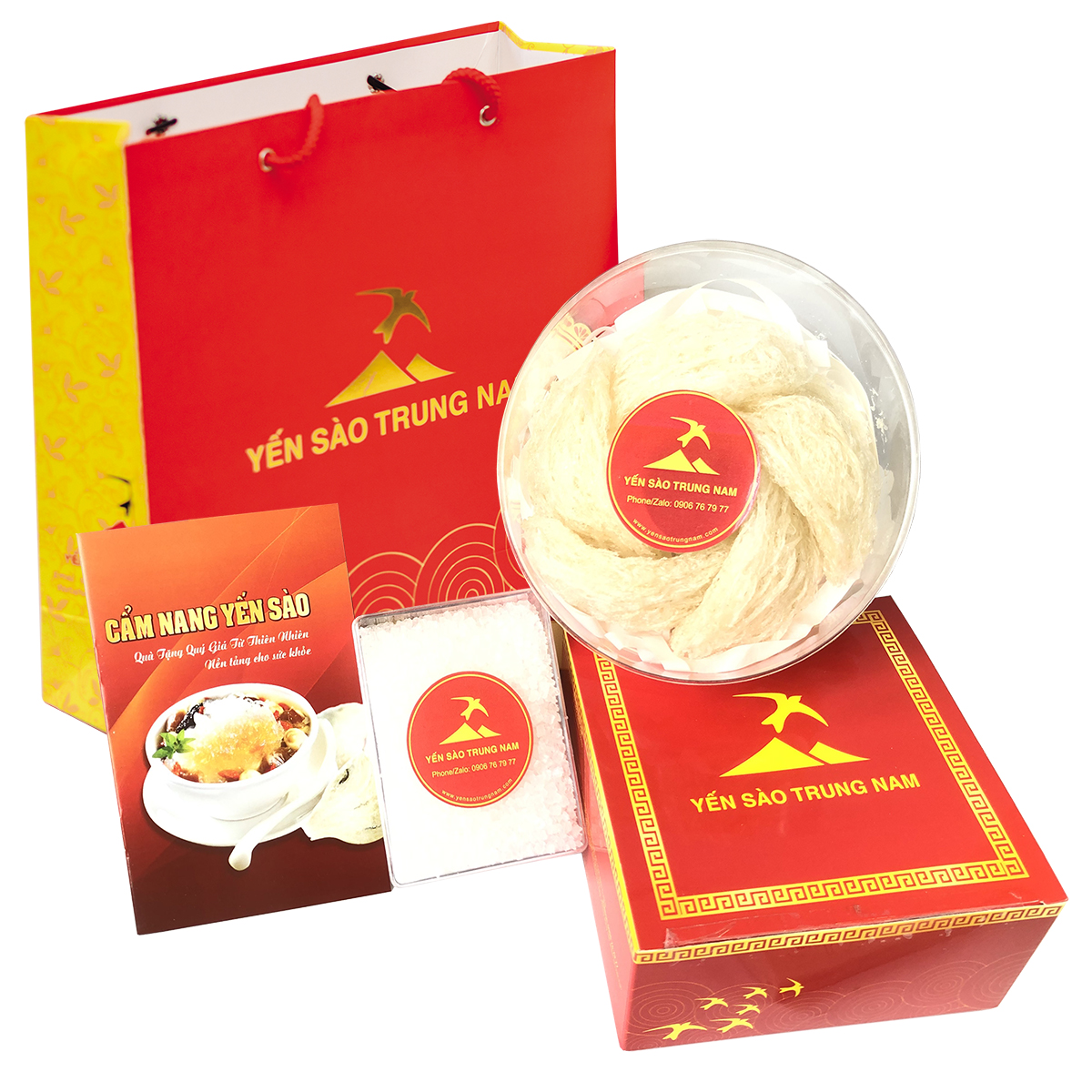 Tổ Yến Sào Tinh Chế (5 Tổ/40g/Hộp) (Tổ Yến làm sạch/Tổ Yến Sạch chế biến từ Tổ Yến Thô /Tổ Yến còn lông) Yến Sào Trung Nam