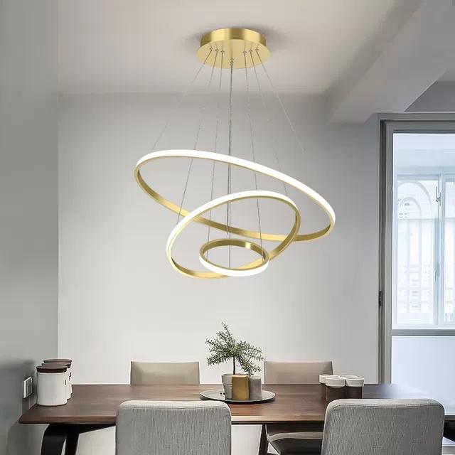 Thiết kế mới - Đèn thả vòng LED ánh sáng hiện đại - 5 mẫu tùy chọn nhiều kích thước