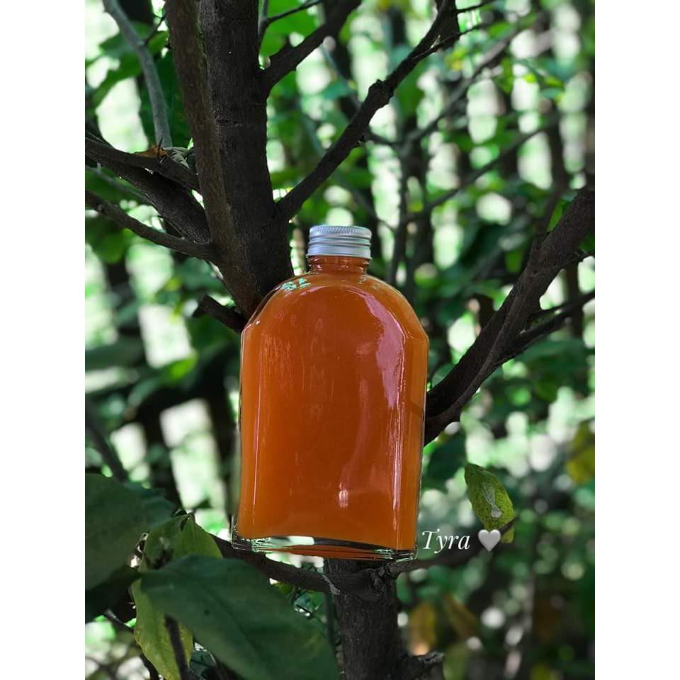 chai thủy tinh xén vai 250ml nắp nhôm bạc ren xoáy đựng đồ uống - Duonghieu6789