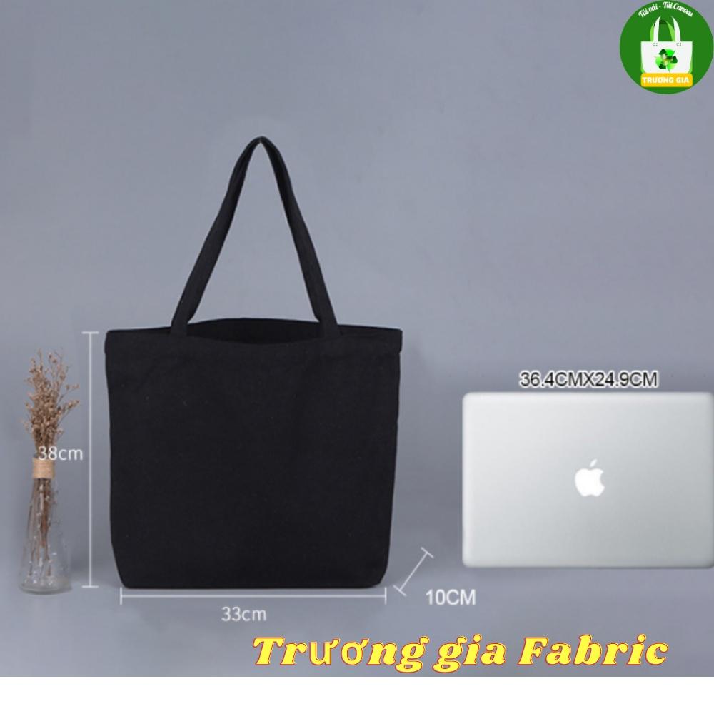 Túi Vải Canvas Túi vải bố Tùy chỉnh kích thước màu đen in logo Quảng cáo thương hiệu doanh nghiệp