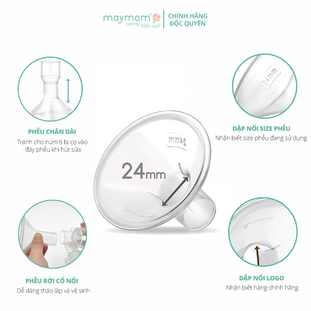 Phễu Hút Sữa Maymom Myfit, Phụ Kiện Thay Thế Máy Vắt Sữa Medela, Spectra, Avent, Unimom, Rozabi, Cimilre 