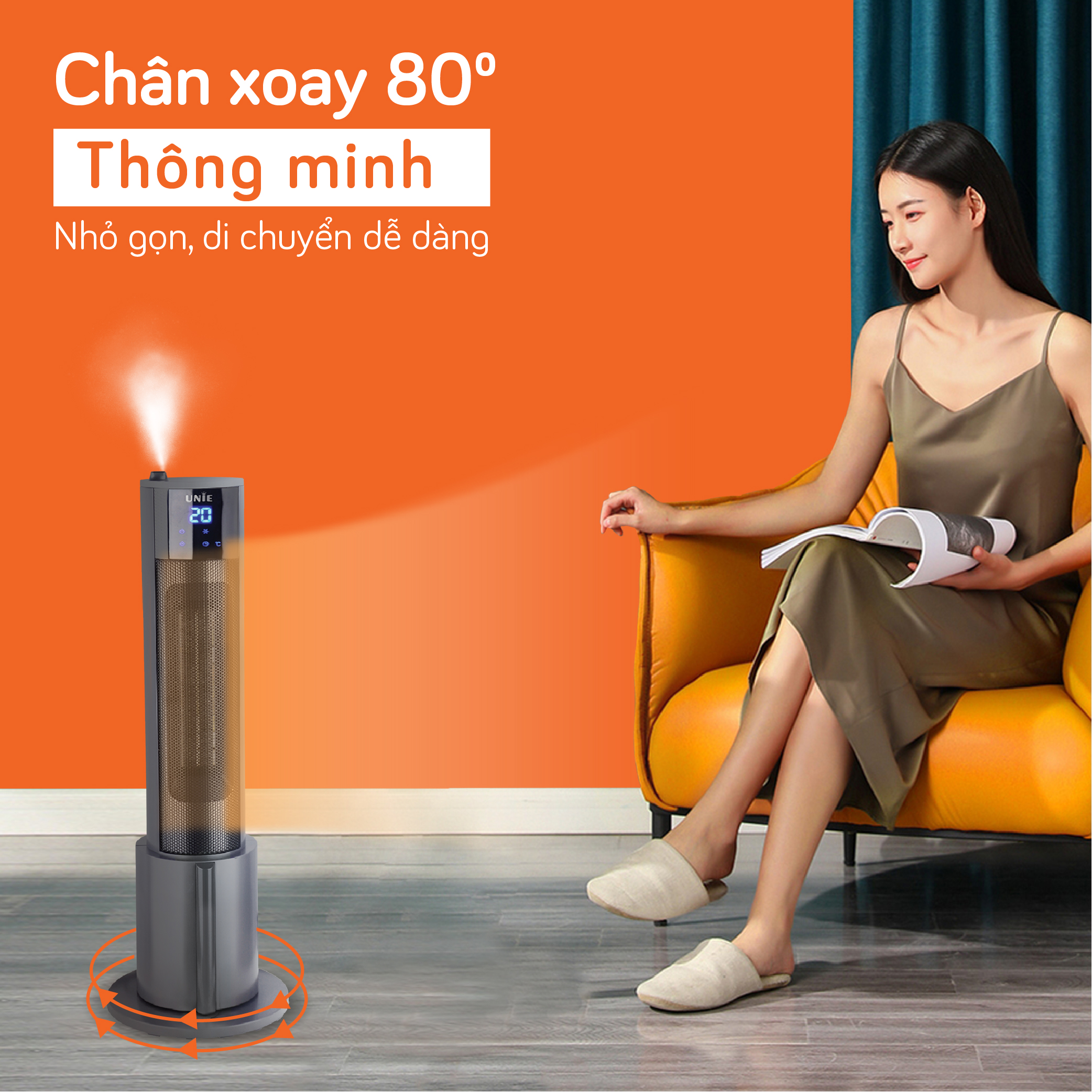 Máy sưởi gốm Unie UE-129 - Hàng chính hãng