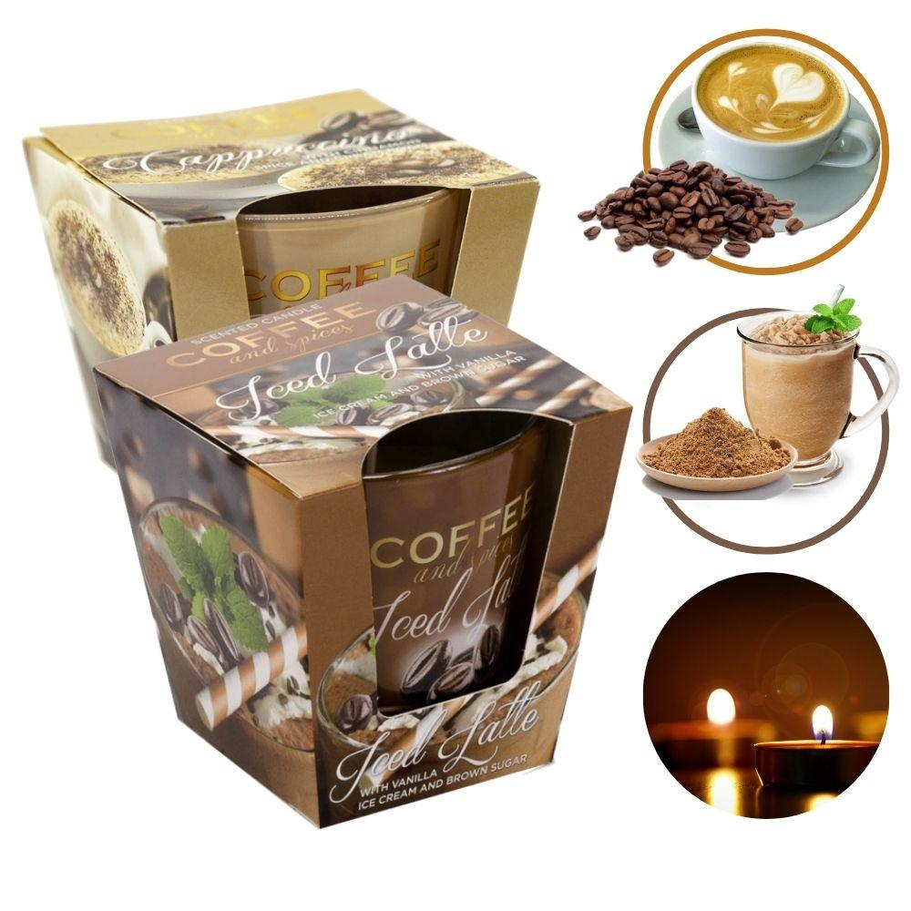 Combo 2 ly nến thơm tinh dầu Bartek Coffee and Spices 115g - cà phê capuchino, nến trang trí, thơm phòng, thư giãn, hỗ trợ khử mùi