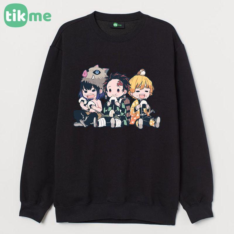 Áo nỉ sweater nam nữ Demon Slayer Tanjiro và những người bạn size XS-2XL
