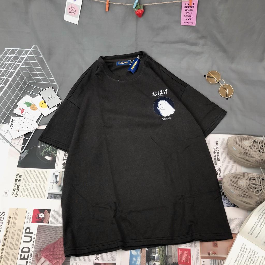Áo thun cotton tay lỡ in hình Ma - ẢNH THẬT