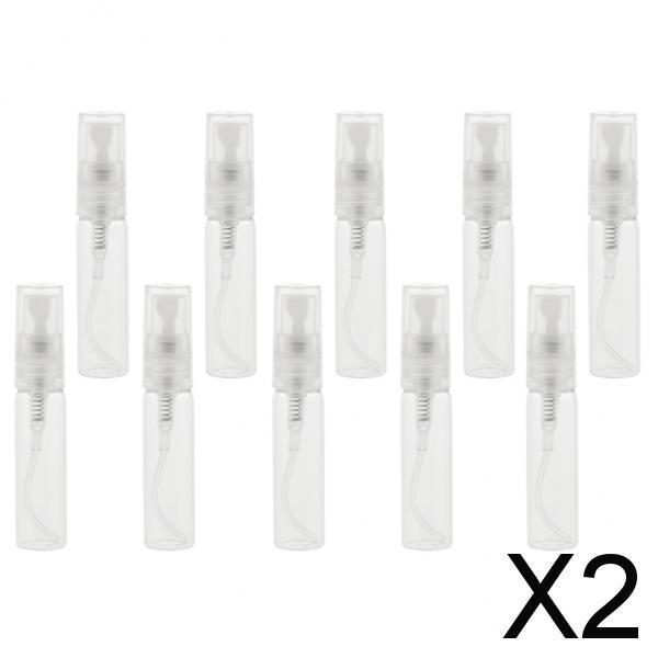 2x10Pcs Glass Perfume Empty Bottle  Pump Sprayer Refillable Travel 5ml