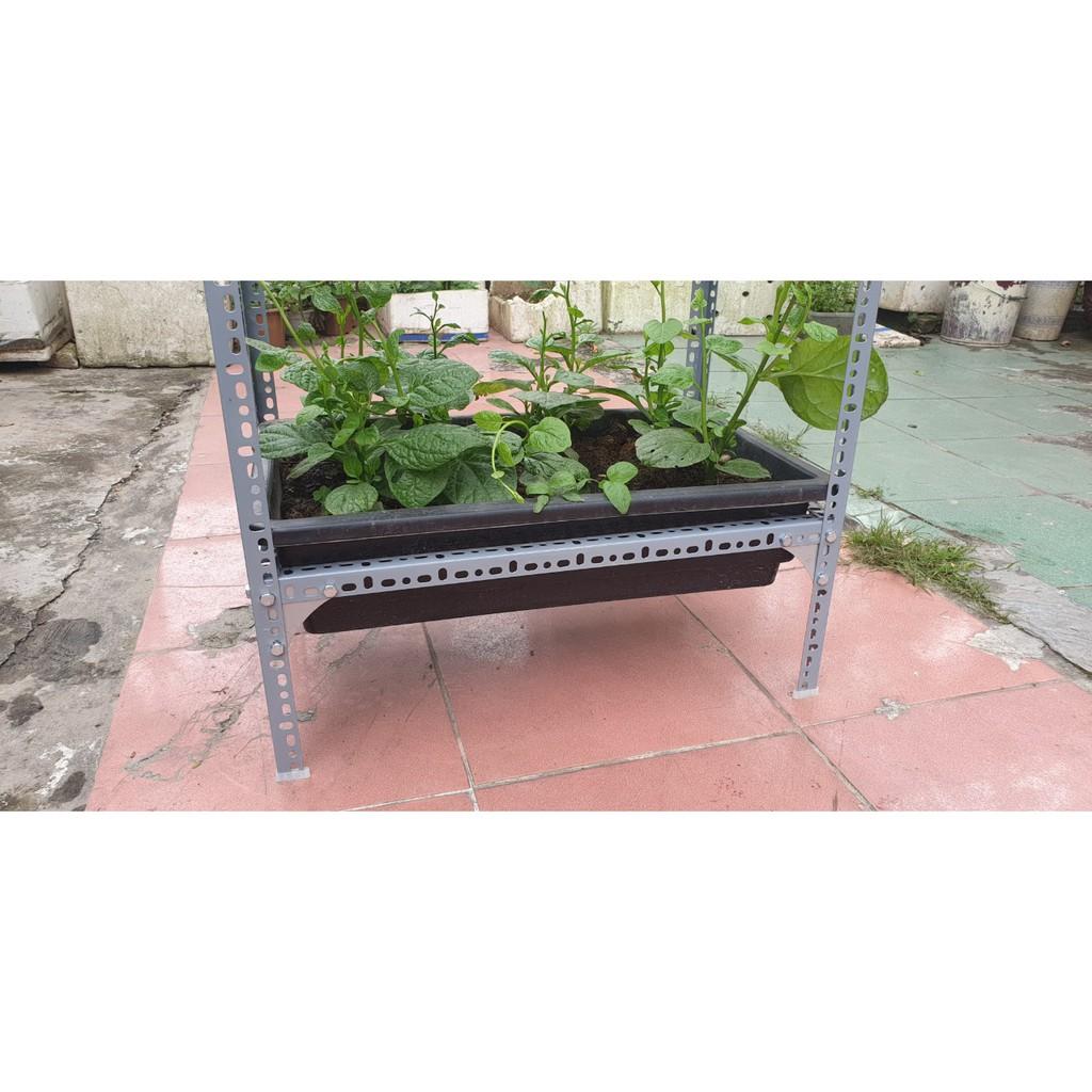Kệ sắt trồng rau thông minh 2 tầng dùng cho 2 khay trồng rau kích cỡ 68x43x15 cm