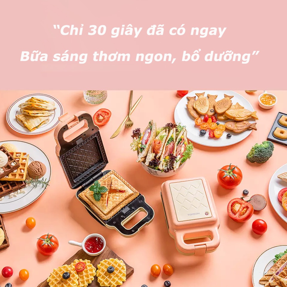 Máy Nướng Bánh Mì Sandwich Bánh Kẹp Đa Năng Gồm 2 Bộ Khuôn - Máy Nướng Bánh, Rán Trứng, Rán Thịt, Làm Bánh Mì Kẹp Cao Cấp
