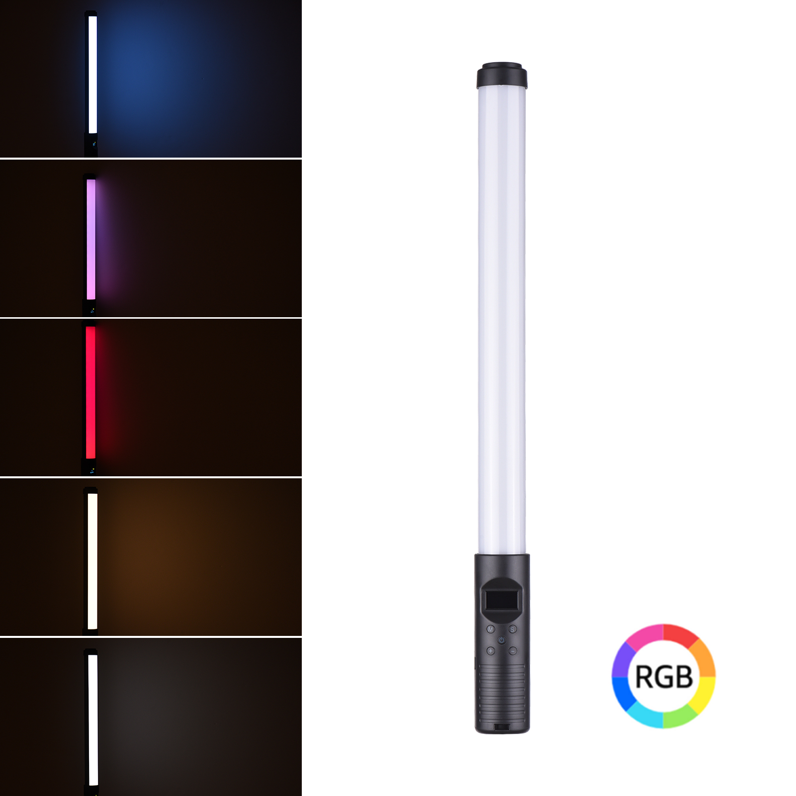 Đũa phép Đèn LED chụp ảnh Nhiệt độ hai màu 3000K-6500K Độ sáng có thể thay đổi 20W cầm tay RGB đầy màu sắc
