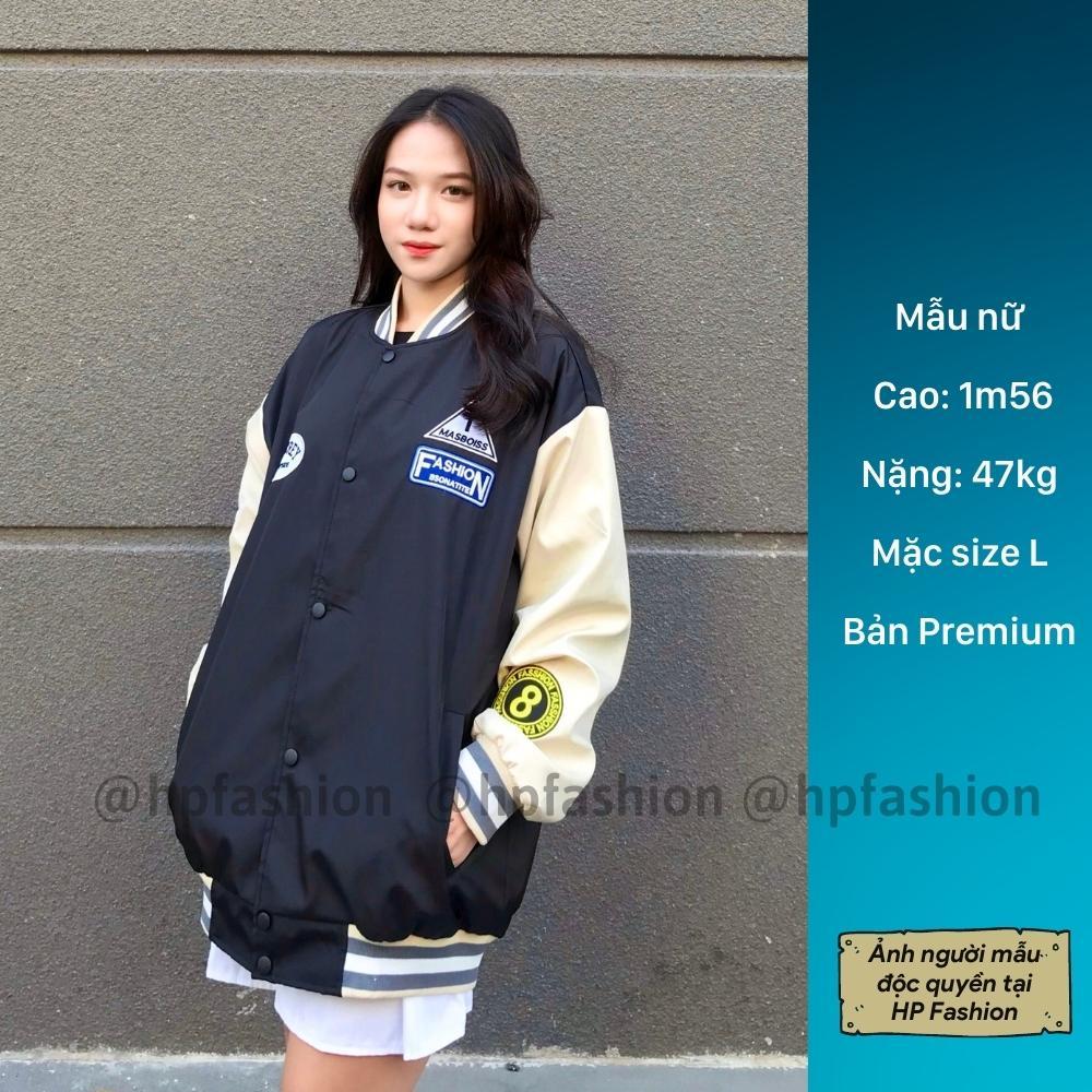 Hình ảnh Áo khoác bóng chày form rộng FASHION vải dù cao cấp ️Áo bomber Varsity dáng Unisex nam nữ D03