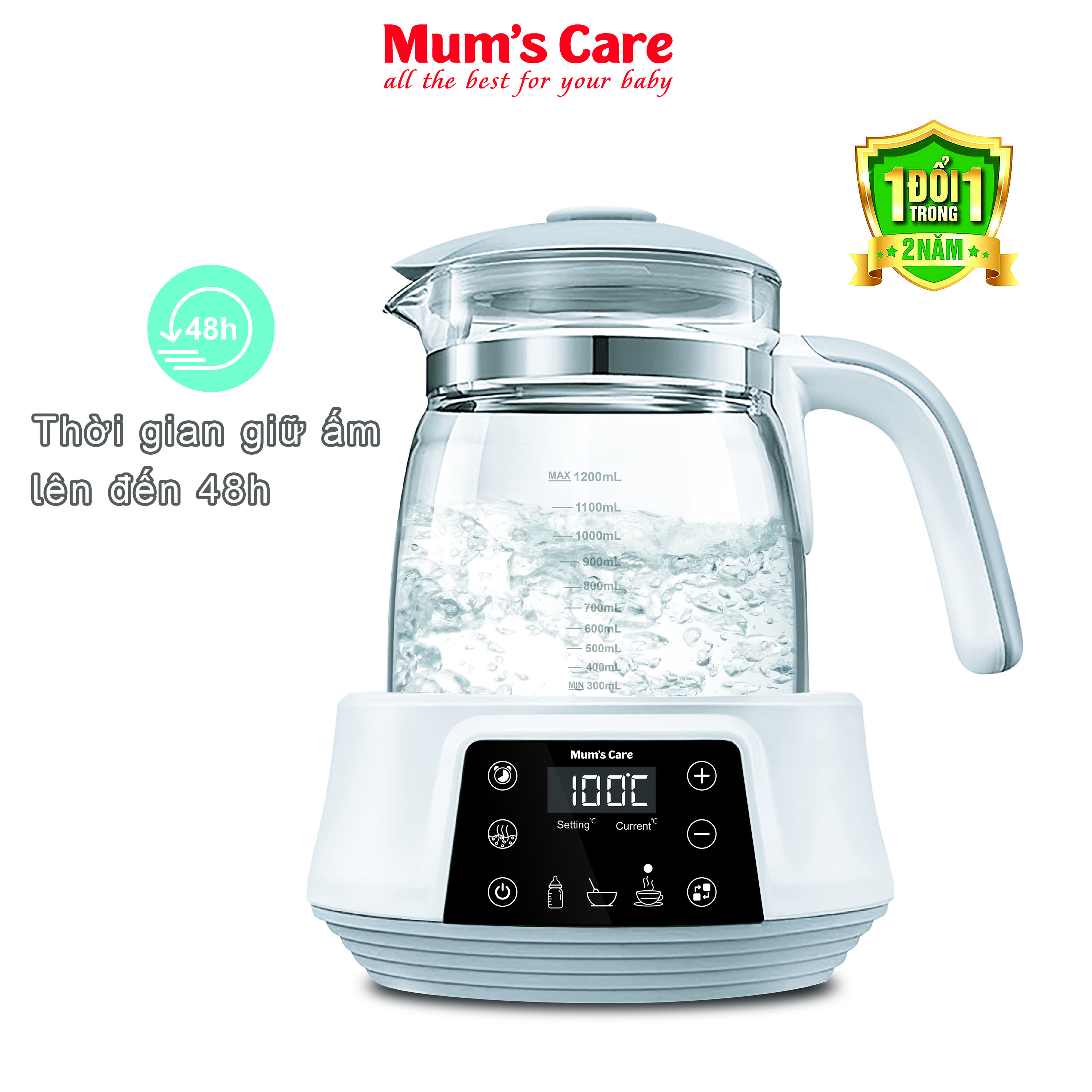 Máy Đun và Hâm Nước Đa Năng Điện Tử Mum's Care Quick Smart -Hàng Chính Hãng