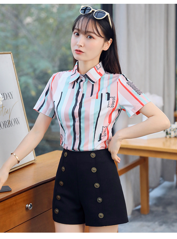 Áo sơ mi nữ họa tiết độc lạ trẻ trung sm41
