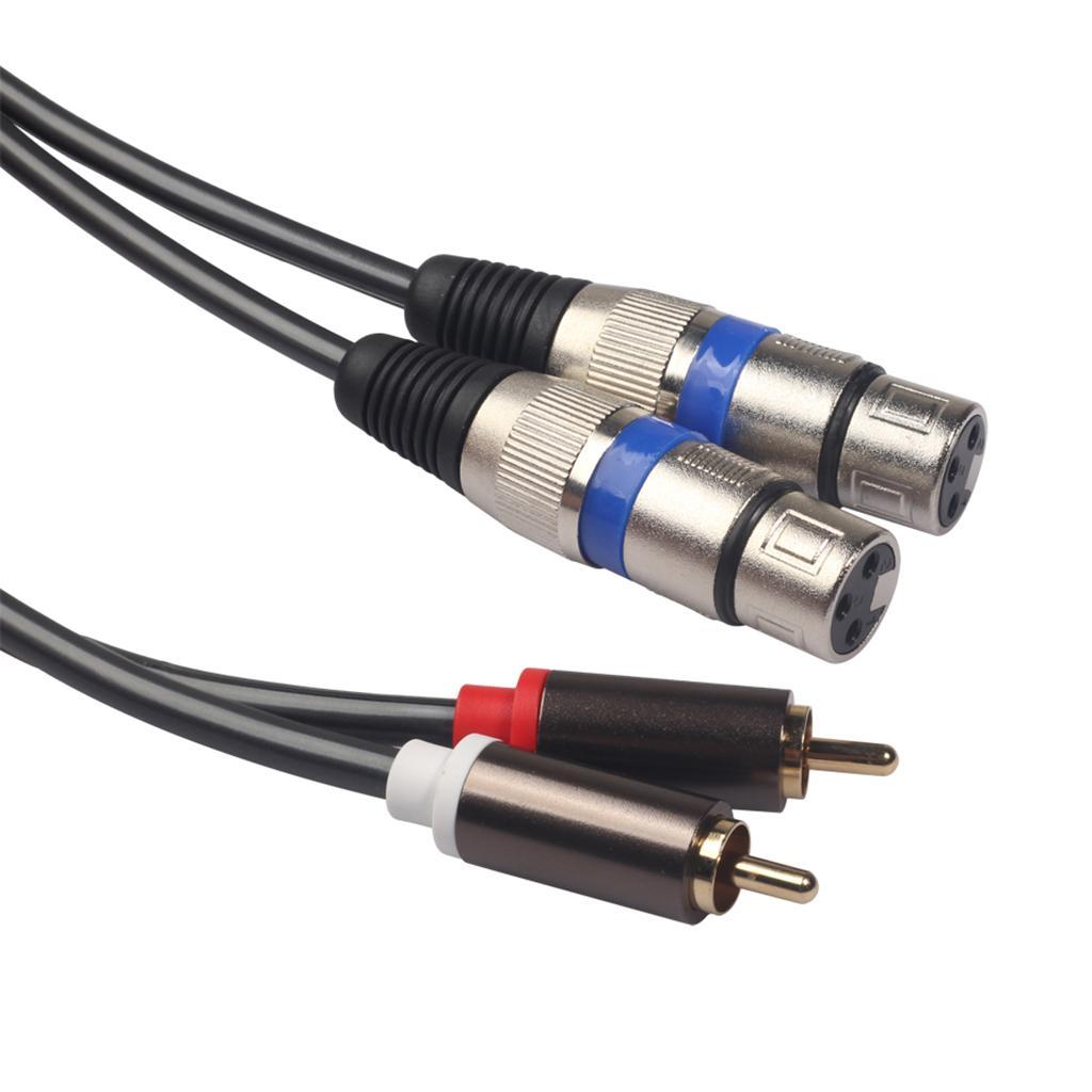 4.9ft XLR Female to RCA Male Cable, Gold Plated 2 RCA Male to 2 XLR Female