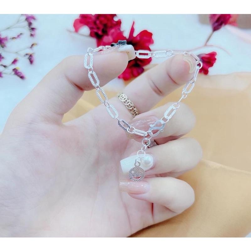 Lắc tay xích bản phay bạc ta ,giá rẻ -Bạc Npj