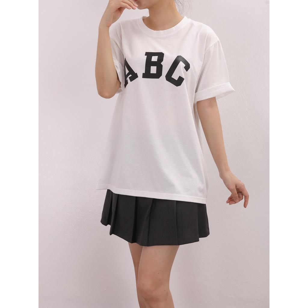 Áo phông in chữ ABC ngắn tay cổ tròn , chất liệu cotton co giãn thiết kế TK FASHION - ATK198.ABC