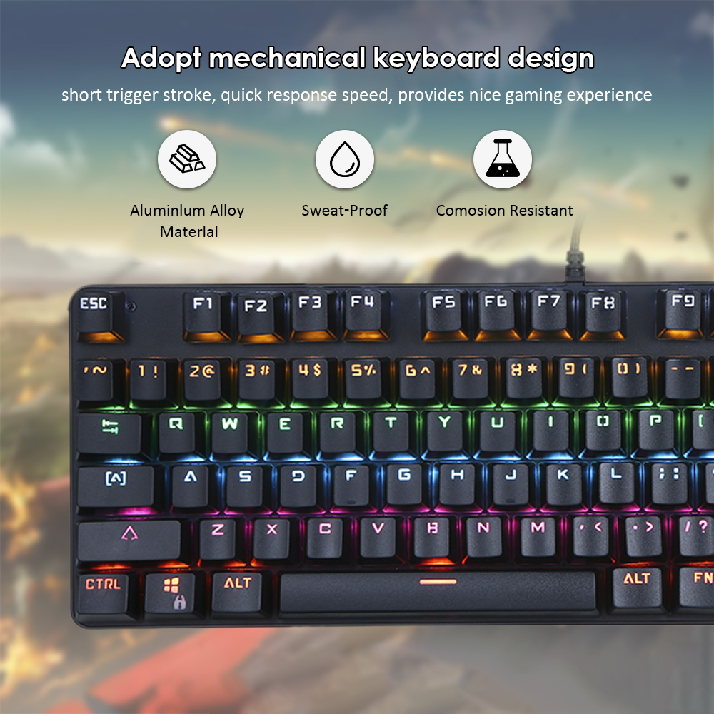 Bàn Phím USB 87 Phím Với Hiệu Ứng Ánh Sáng Đa Dạng Cho Máy Tính Xách Tay