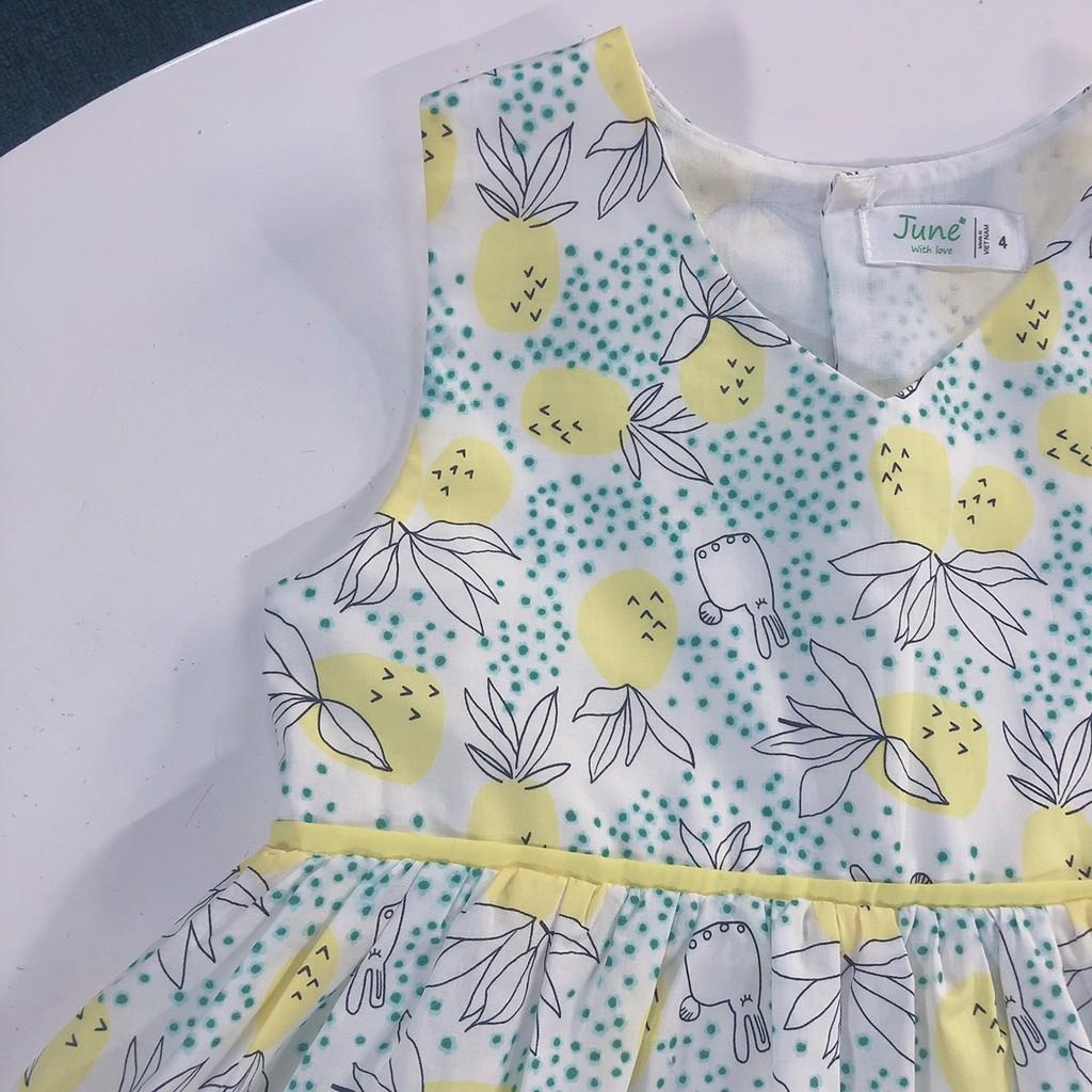 Đầm sát nách cut out lưng quả dứa vàng | 2Y-7Y