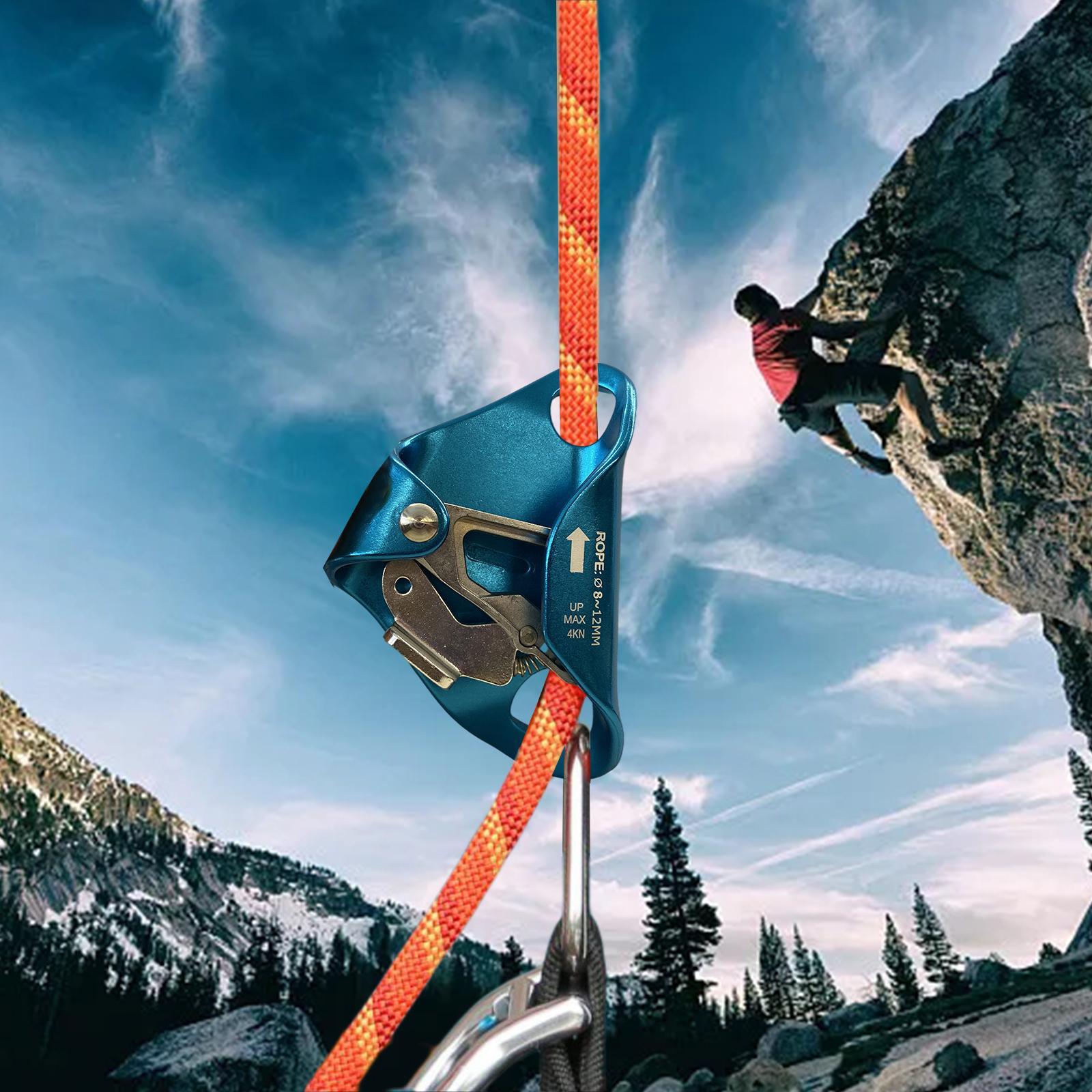Rock Climbing Chest Ascender Hand Ascender Ascending Rigging Clamp Vertical Climbing Rope Protection for 8-12MM Rope, Outdoor Exploration