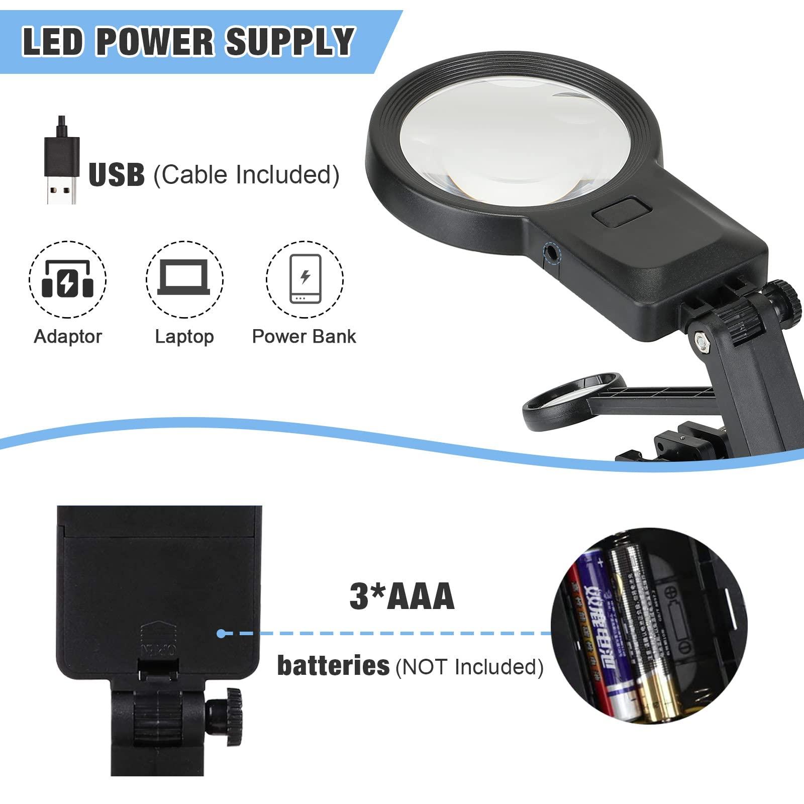 Bàn tay thứ ba, Bàn tay thứ ba đa chức năng, với 10 Kính lúp đứng có đèn LED với Kính lúp đứng sắt hàn cho sở thích hàn