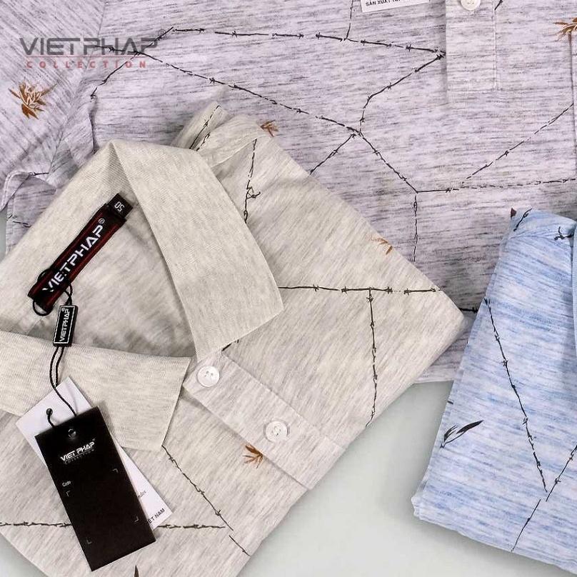 (SALE UP TO 50%) Áo Thun Milan Cao Cấp VIỆT PHÁP / Form Luxury - Chất liệu cotton co dãn và thấm hút mồ hôi 26243 - Xám 2