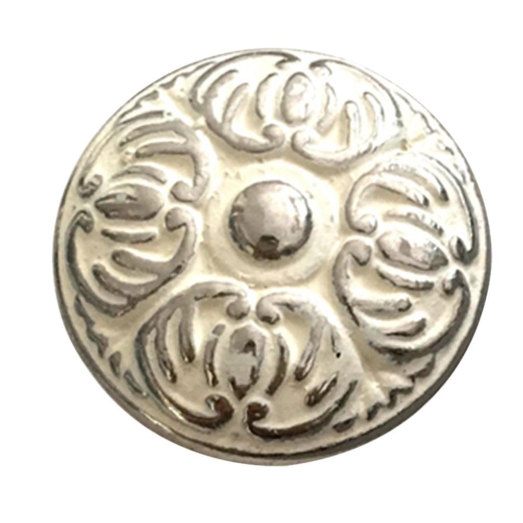 6Pcs Bedroom Drawer Knob,Silver Embossing Pattern