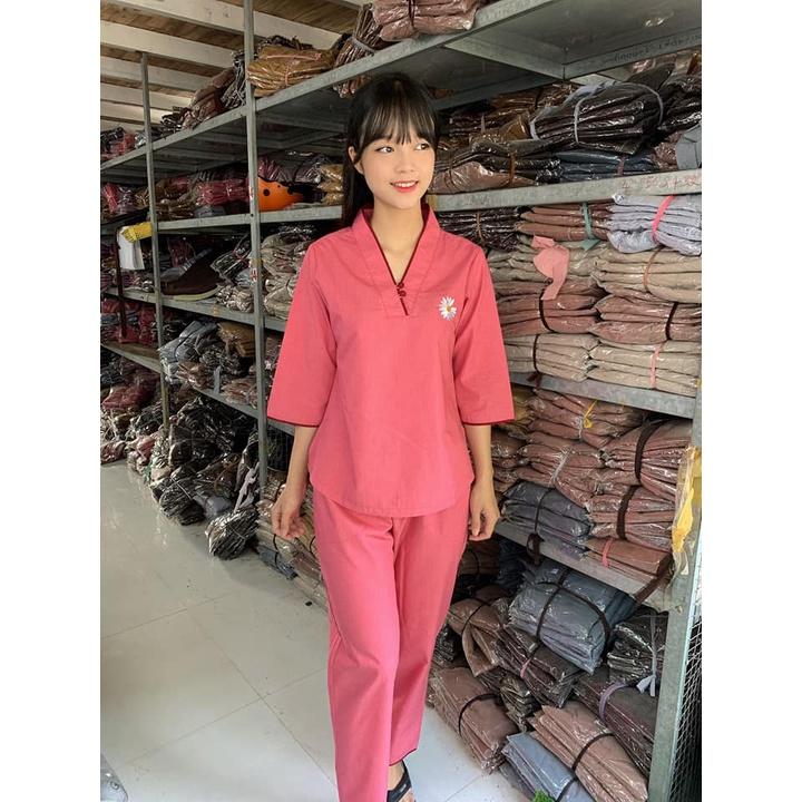 ĐỒ LAM ĐI CHÙA Mẫu Hoa Cúc Kate S2